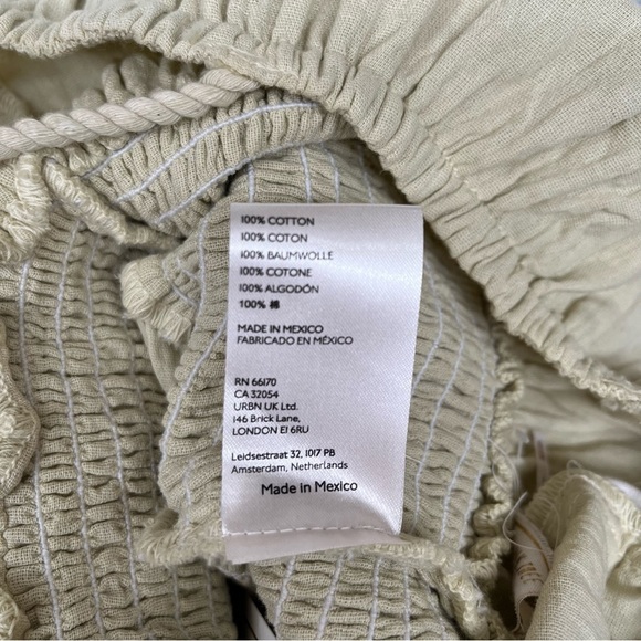 Jens Pirate Booty Gauzy Cotton Smocked Cut Out Romper Celery Green Size XS - Picture 7 of 9